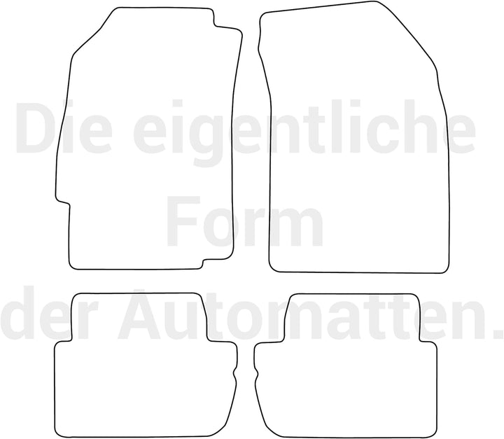moto-MOLTICO Fussmatten Auto Velours Autoteppiche Schwarz Automatten Set 4-teilig passend für Chevro