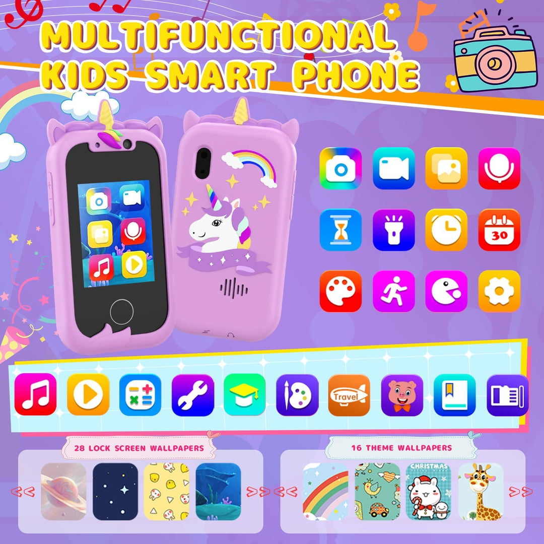 Kinder Handy, Ashfly Kinder Smartphone Spielzeug, Weihnachts Geschenke Spielzeug für 3 4 5 6 7 8 9 1