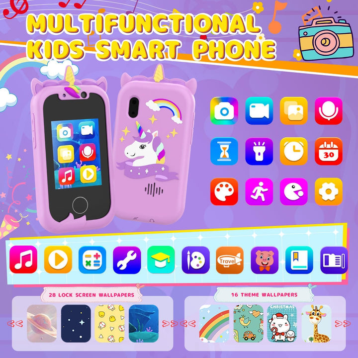 Kinder Handy, Ashfly Kinder Smartphone Spielzeug, Weihnachts Geschenke Spielzeug für 3 4 5 6 7 8 9 1