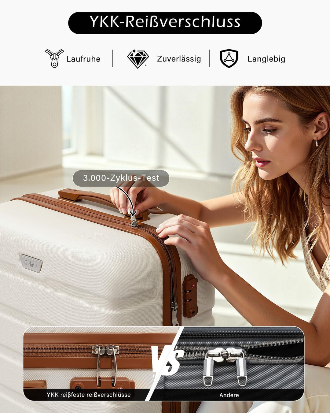 COOLIFE Handgepäck Koffer für EasyJet, 56cm M, PC+ABS, Hartschale, Leicht Robuster, Reisekoffer mit