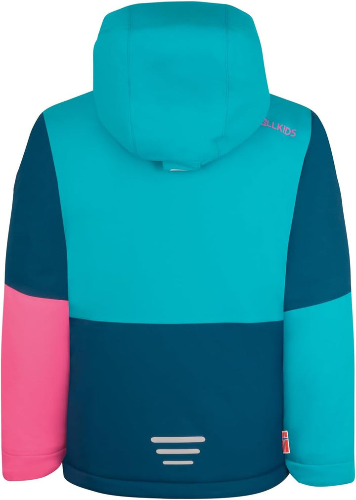 Trollkids Girls Hallingdal Jacket Dark Turquoise/Madeira Blue 92, Dark Turquoise/Madeira Blue 92