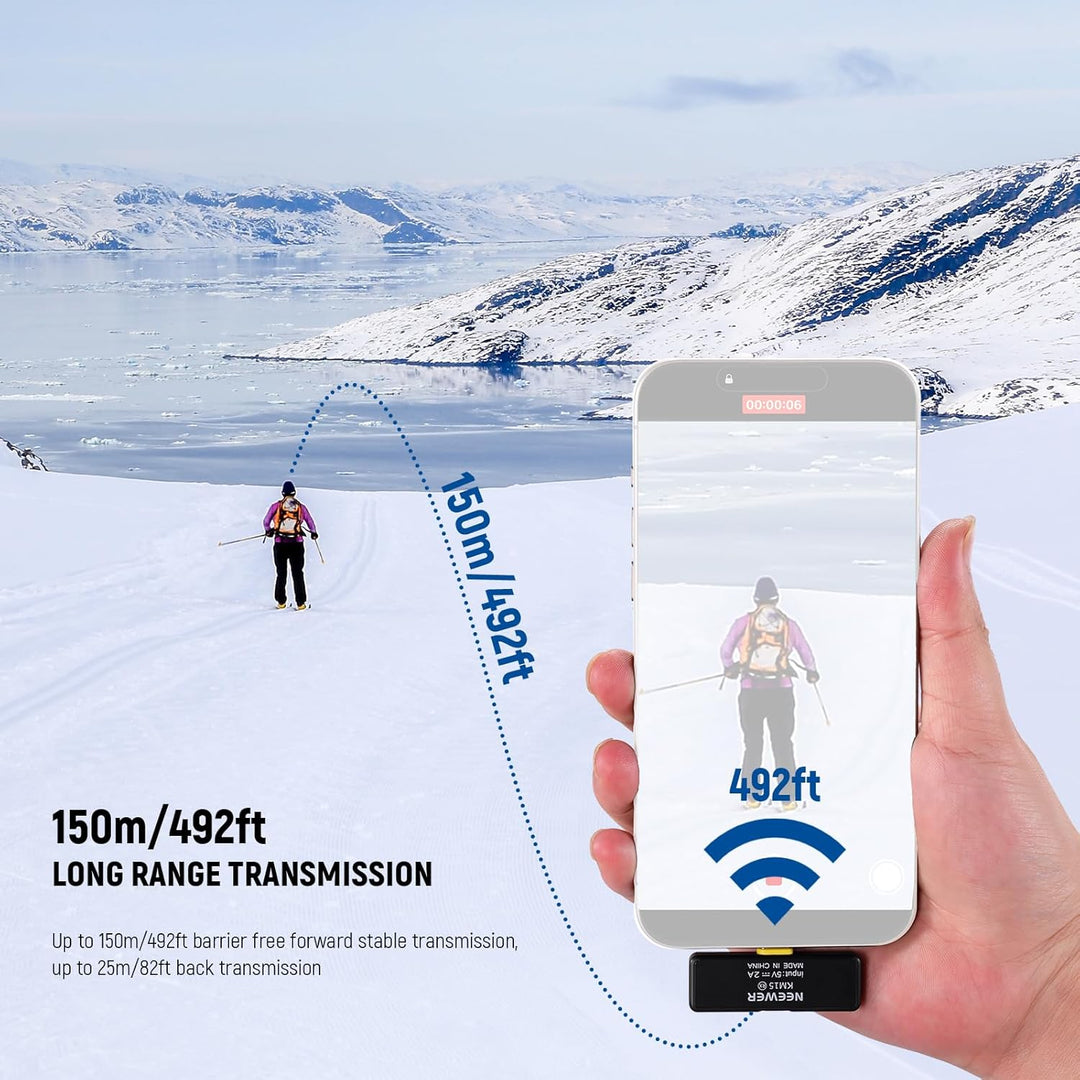 NEEWER drahtloses Mikrofon Set für Telefon mit Typ C Schnittstelle, Lavaliermikrofon für iPhone 15 S