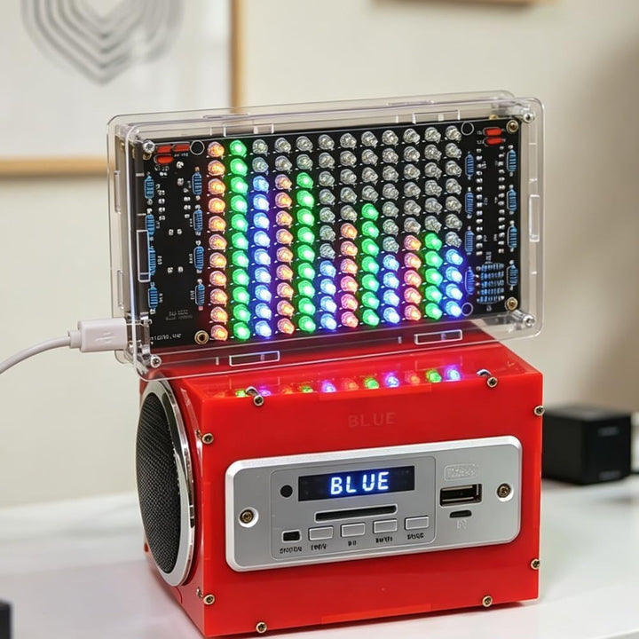 Audio Visualizer Elektronik Bausatz DIY Kit, Musikalische Spektrum Elektronik DIY Kit mit LED-Licht,