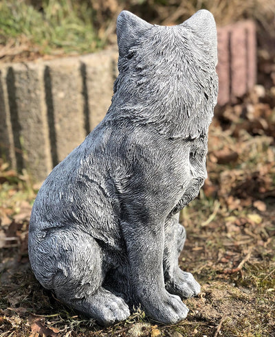 stoneandstyle Steinfigur grosser Fuchs Gartenfigur frostfest wetterfest Steinguss