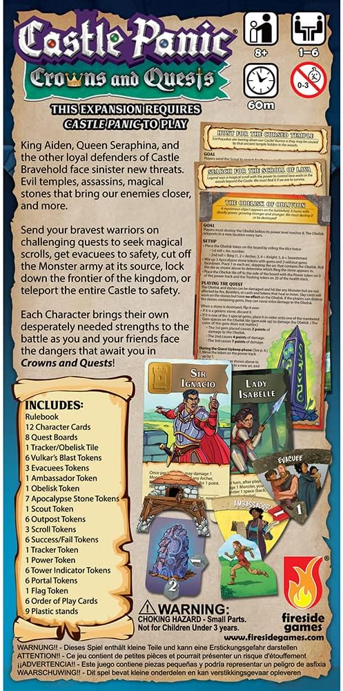 Fireside Games | Castle Panic Crowns and Quests Erweiterung | Brettspiel | ab 8 Jahren | 1-6 Spieler