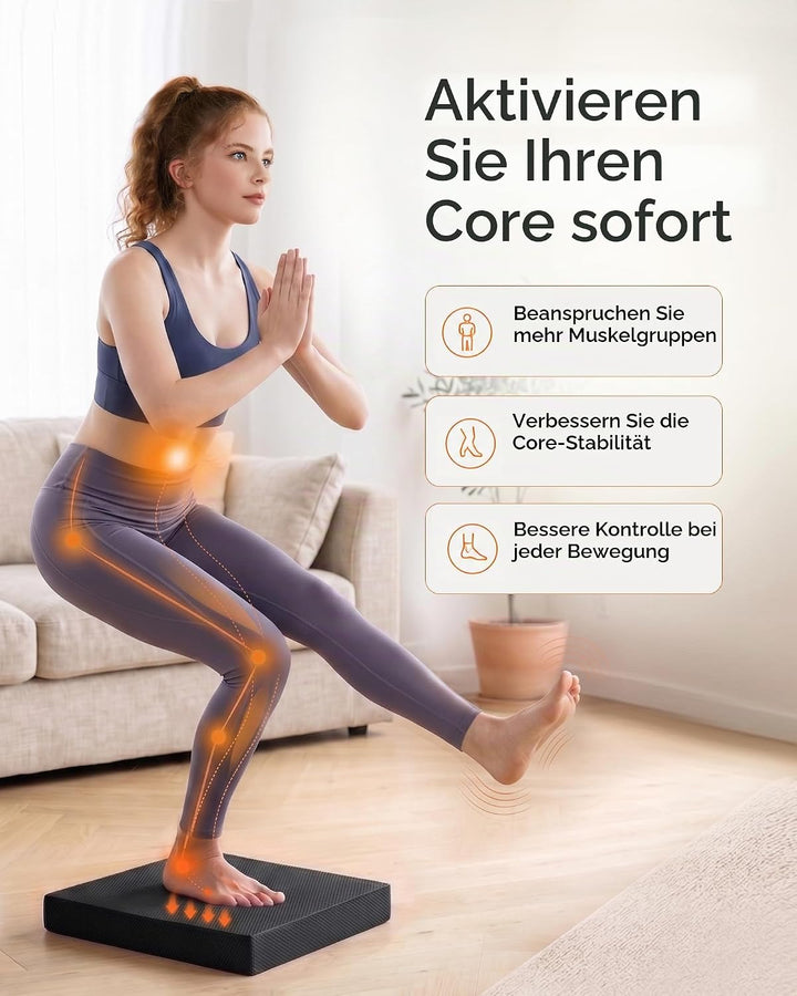 StrongTek Professionelle Schaum-Balance-Matte – 40 x 33 x 5 cm, hochdichter rutschfester TPE-Schaum,