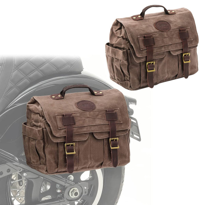 2X Seitentasche für Royal Enfield Interceptor 650 CV1 braun