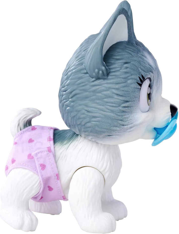 Simba 105950135 Pamper Petz Husky (ca. 15 cm) - Spielzeug-Hund mit Trink- und Nässfunktion für Kinde