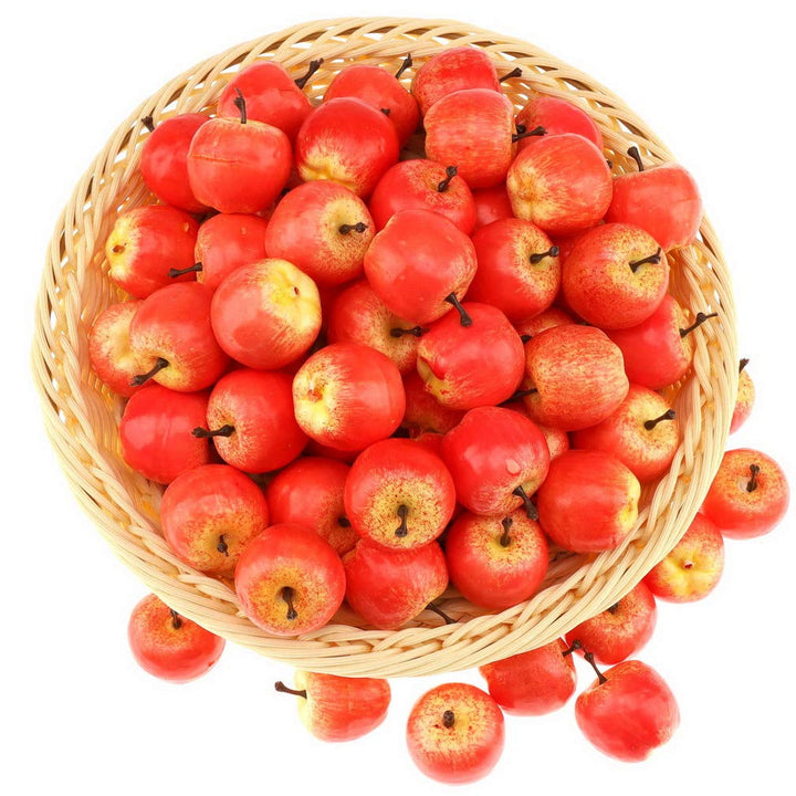 Gresorth 30 Stück Künstliche Lebensechte MINI Apfel Deko Gefälschte Früchte Obst Party Festival Deko