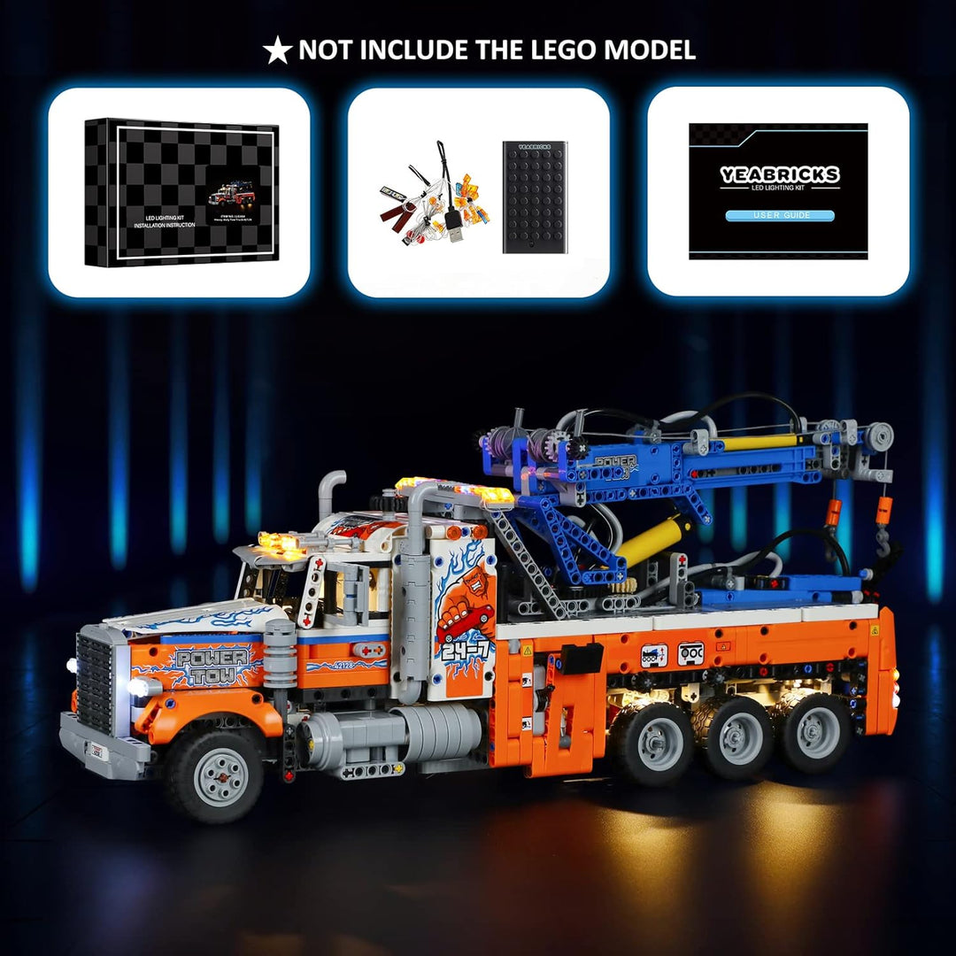 YEABRICKS LED Licht für Lego-42128 Technic Heavy-Duty Tow Truck Bausteine Modell (Lego Set Nicht ent