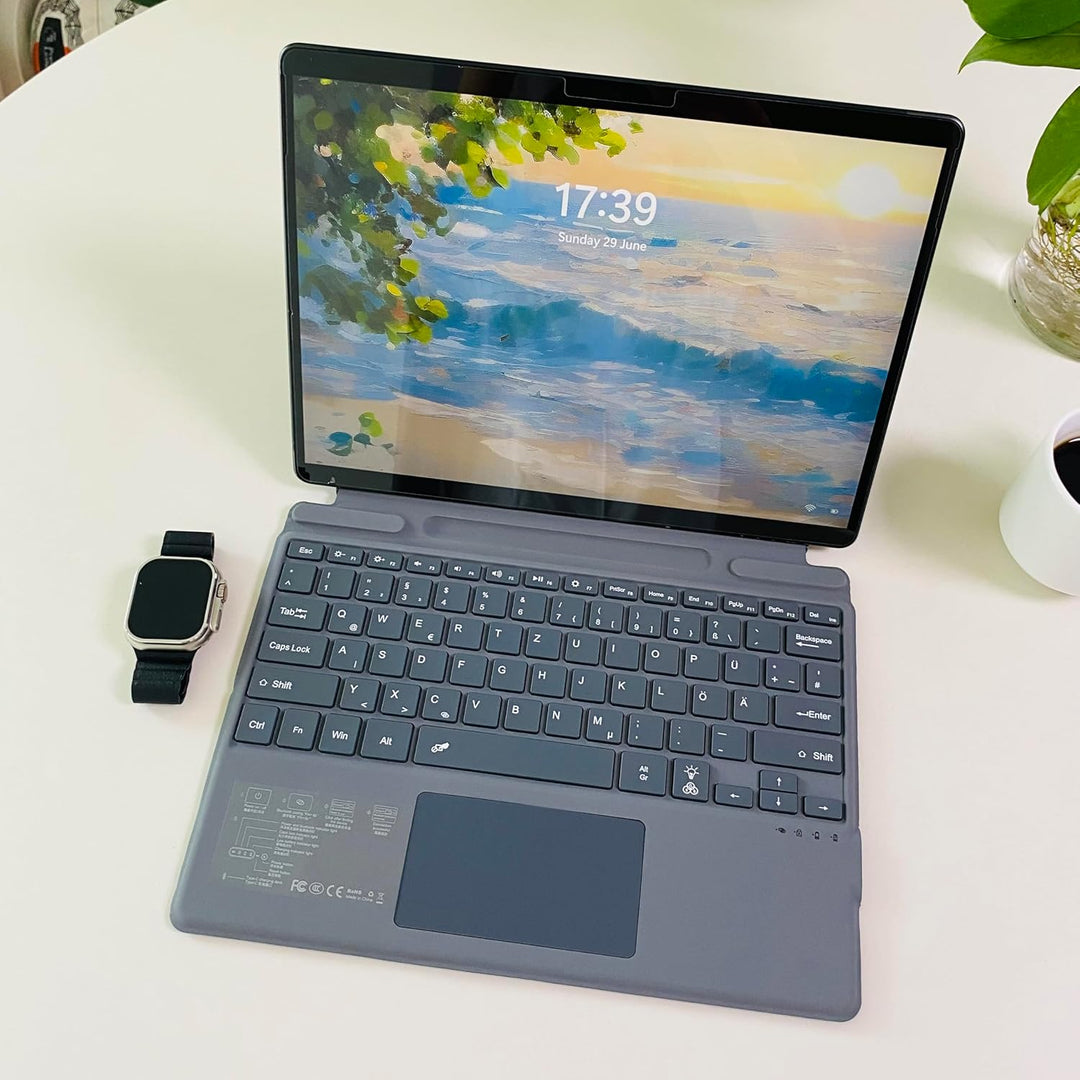 Deutsche QWERTZ Layout Tastatur für Microsoft Surface Pro 11/10 / 9/8 / X, 13 Zoll - Ultraflaches, b