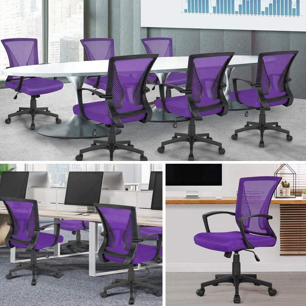 Yaheetech Bürostuhl Ergonomisch, Schreibtischstuhl mit Netzbespannung, Arbeitsstuhl mit Armlehnen, C