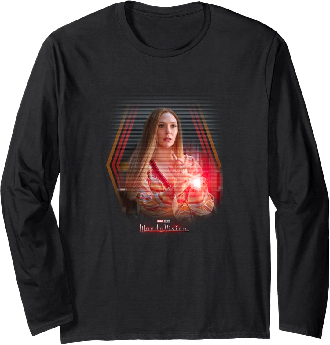 Marvel WandaVision Red Scarlet Glitch Portrait Langarmshirt