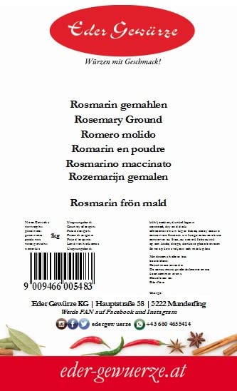 Eder Gewürze - Rosmarin gemahlen - 1kg Gewürze
