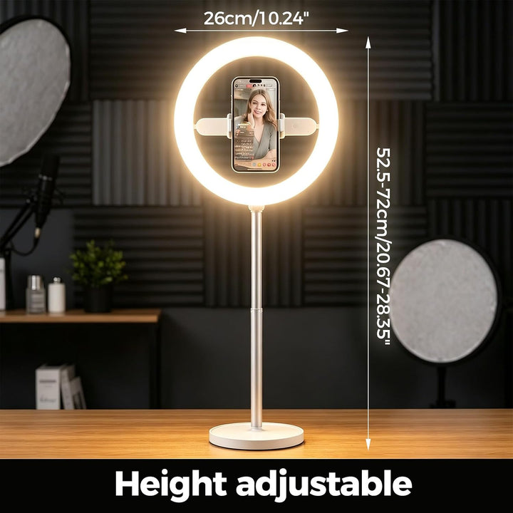 Ringlicht mit Stativ 10.5 Zoll, für Streaming Makeup Videokonferenz | 144 LED Ring Light, Dimmbar, W