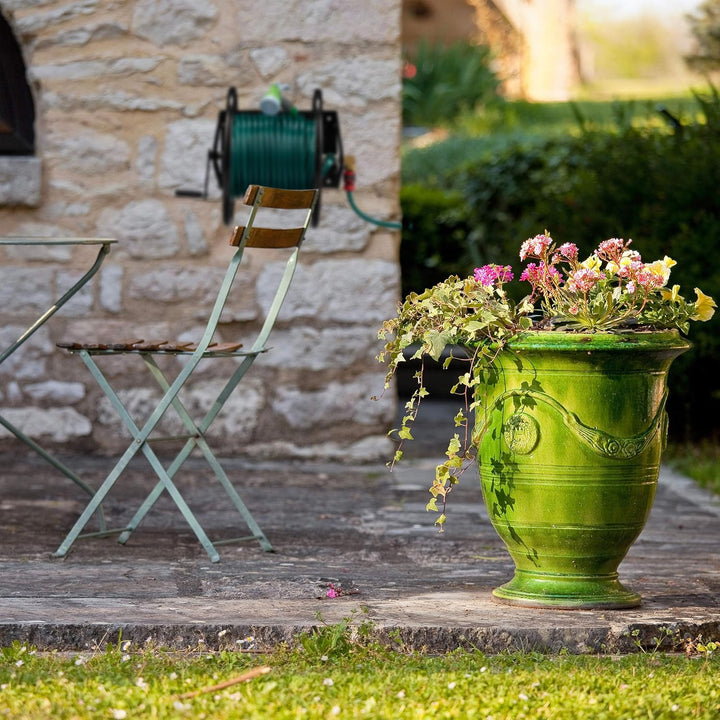 Relaxdays Schlauchaufroller, Schlauchtrommel mit Handkurbel, für 60 m Schlauch, Stahl, HxBxT: 41,5 x