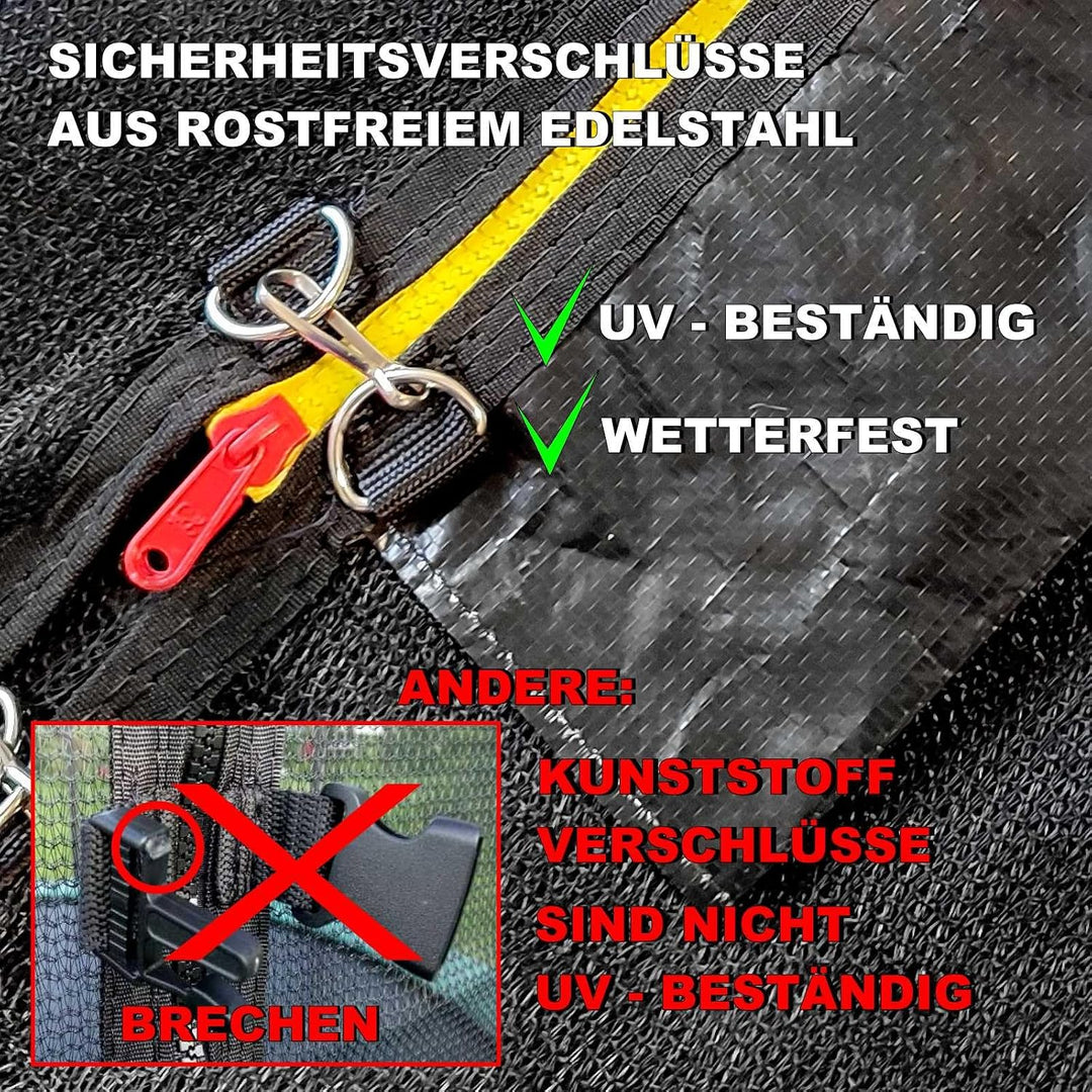 Baunsal® Trampolin Sicherheitsnetz Ø 183 185 244 250 275 277 300 305 366 370 335 337 396 400 427 430