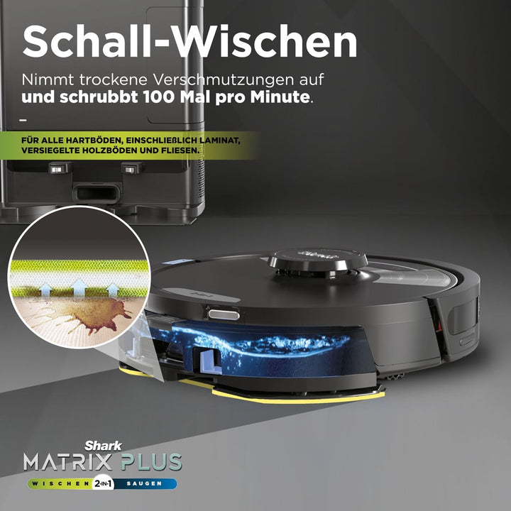Shark Matrix Plus 2-in-1 Saugroboter mit Wischfunktion und Absaugstation, Selbstreinigend, Selbstent