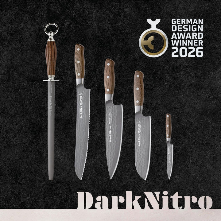 F. DICK DarkNitro Santoku Messer (Küchenmesser/Kochmesser für die asiatische Küche, Griff aus Eichen