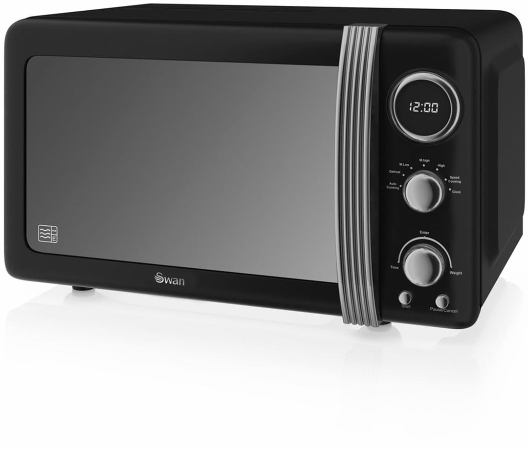 Swan Retro SM22030LBNEU Digitale Mikrowelle, 20 l, 5 Leistungsstufen, Auftaufunktion, Timer 60 Minut