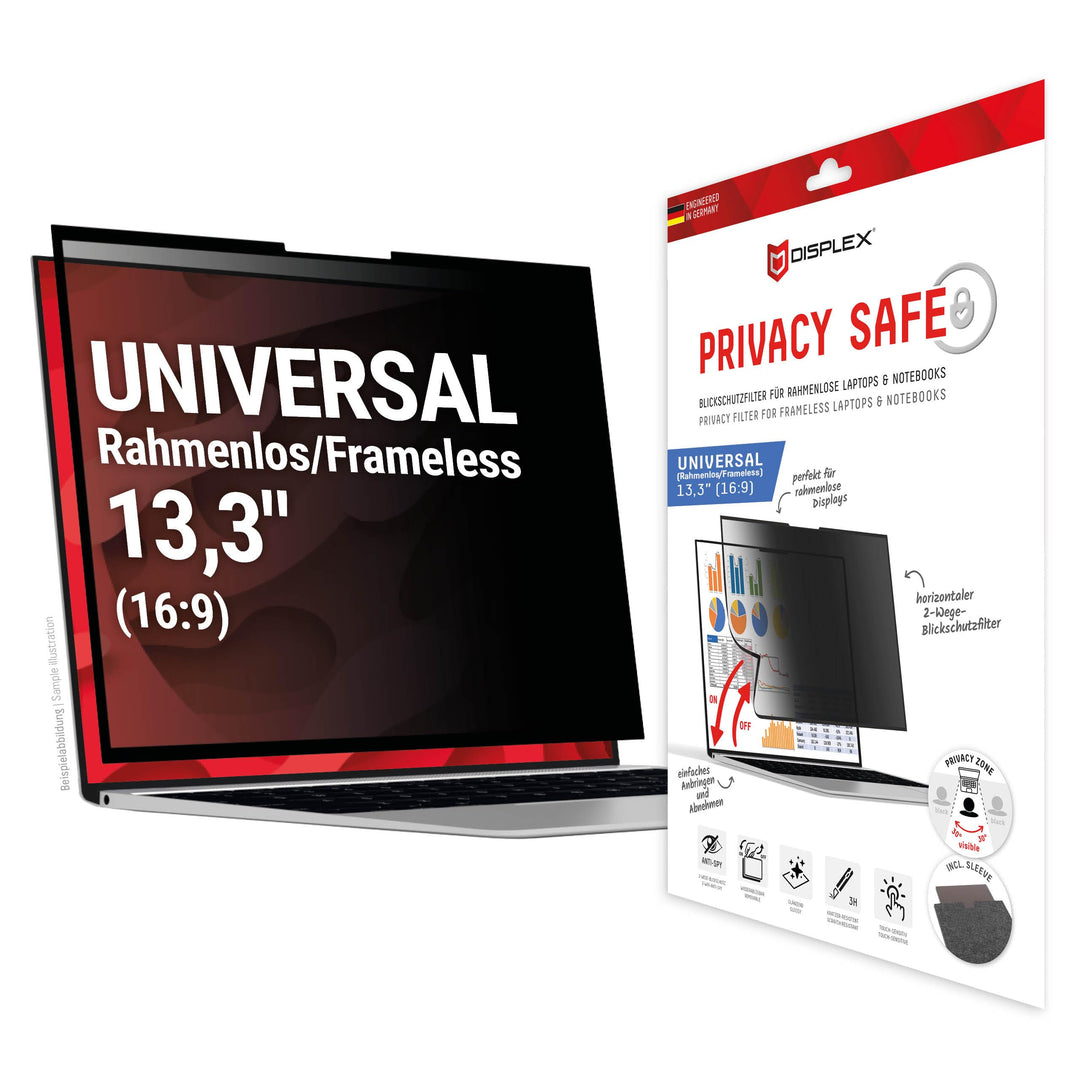 Displex PRIVACY SAFE Magnetischer 2-Wege Blickschutzfilter für Laptop/Notebook, magnetische Befestig