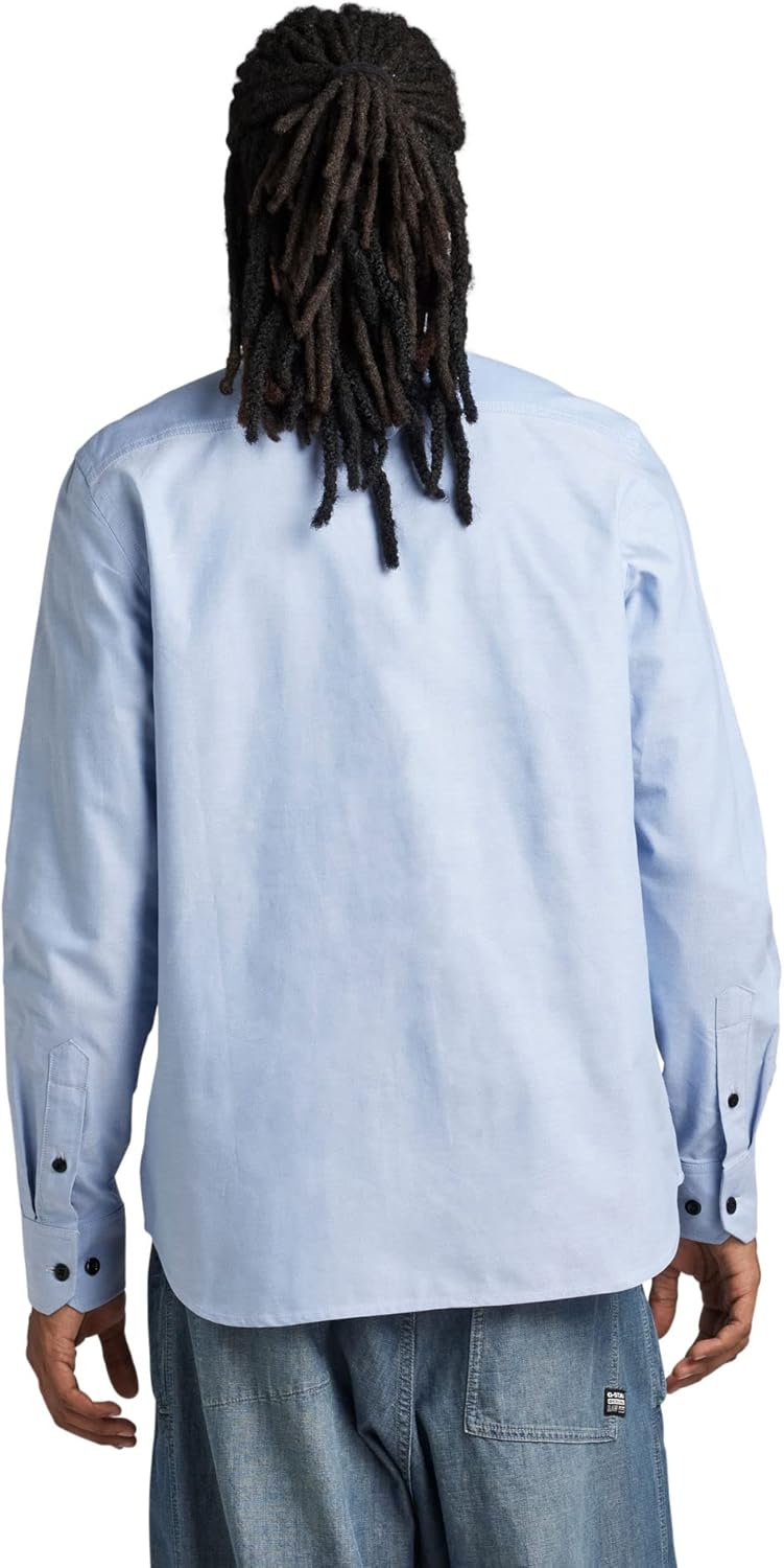 G-STAR RAW Herren Panel Cargo Regular Hemd Shirts L Mehrfarbig (Deep Wave/White Oxford), L Mehrfarbi