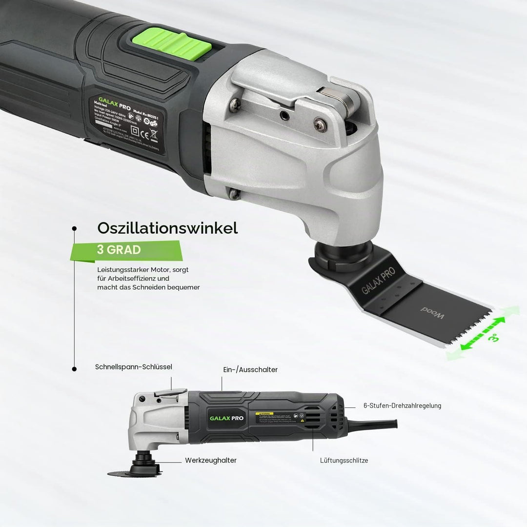 GALAX PRO Oszillierende Werkzeuge, 6 variable Geschwindigkeiten, 15000-22000RPM Multifunktionswerkze