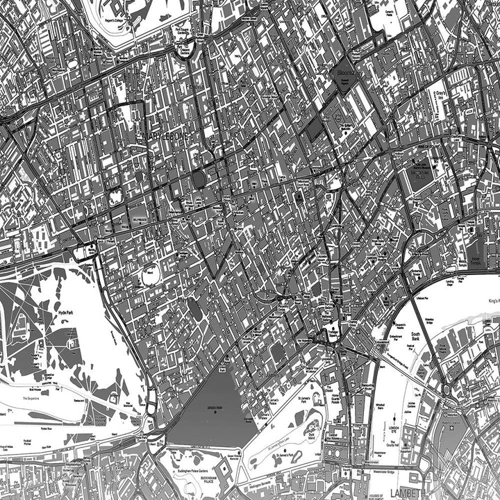 Feeby Leinwandbilder London Bilder Kunstdruck Landkarte Stadt Abstrakt Grau 40x60 cm M12112 40L x 60