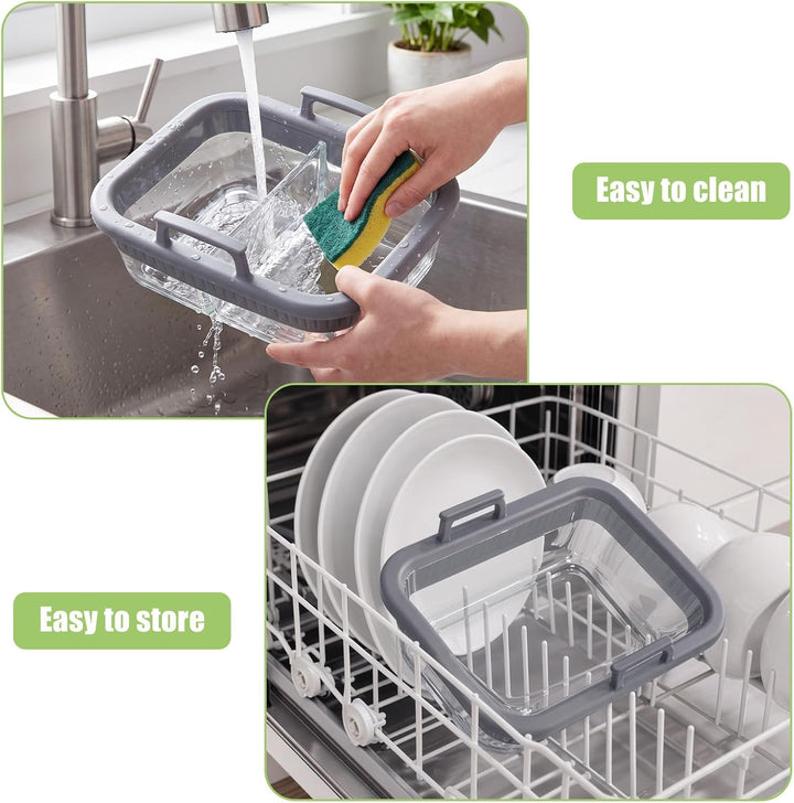 Glas Auflaufform Airfryer Set für Airfryer Glas,Auflaufform Airfryer mit Einzel- und Doppelkammer Gl