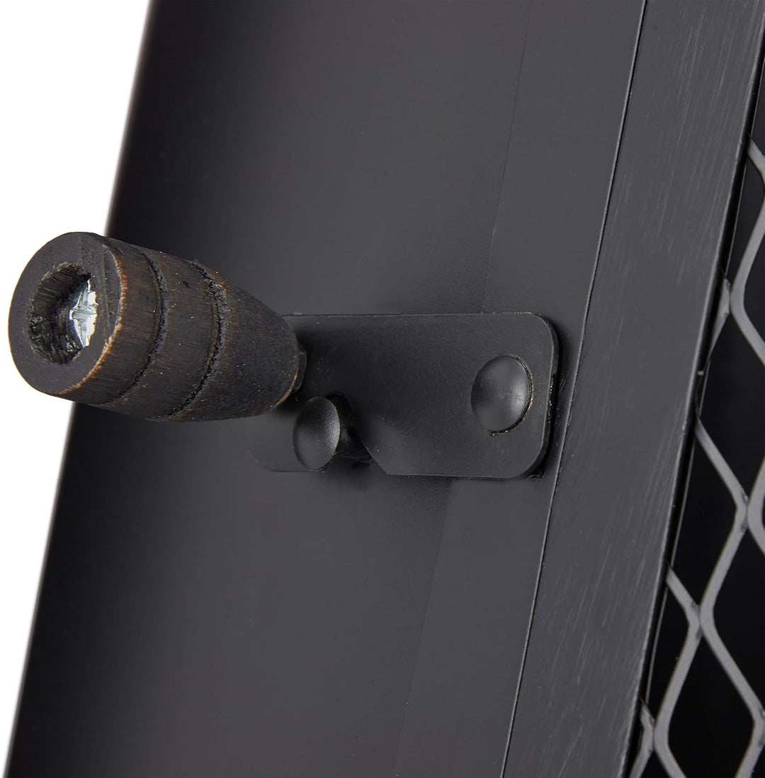 Relaxdays Terrassenofen mit Funkenschutz Tür, dekorative Feuerstelle für Holz, Gartenofen, HxD: 120x