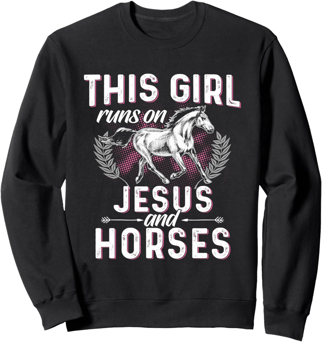 Pferde Shirt Mädchen Reiter Geschenk Damen Reiterin Spruch Sweatshirt