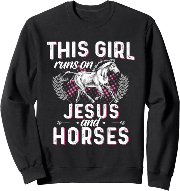 Pferde Shirt Mädchen Reiter Geschenk Damen Reiterin Spruch Sweatshirt