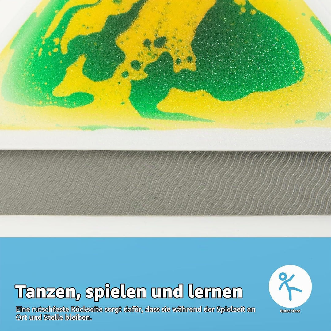 Art3d 6 Stück Flüssige Bodenfliesen Bunte Flüssigkeitsfusion sensorische Fliesen Senroy Tanzspielmat