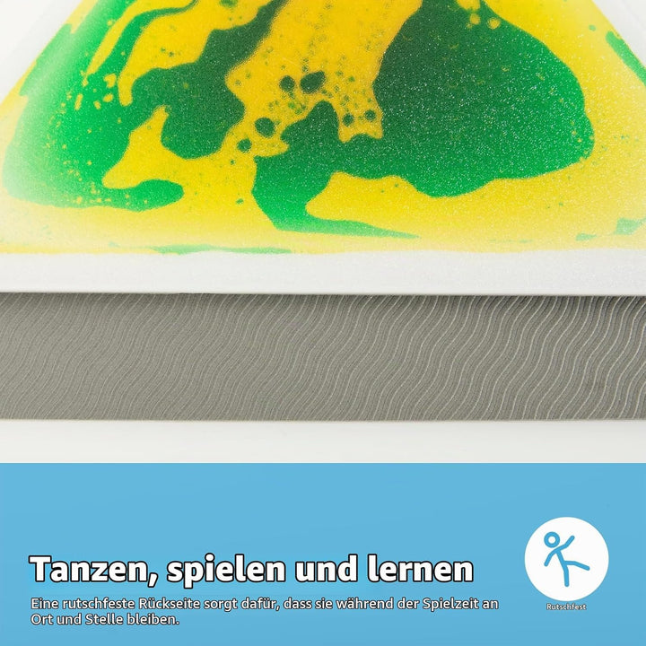 Art3d 6 Stück Flüssige Bodenfliesen Bunte Flüssigkeitsfusion sensorische Fliesen Senroy Tanzspielmat
