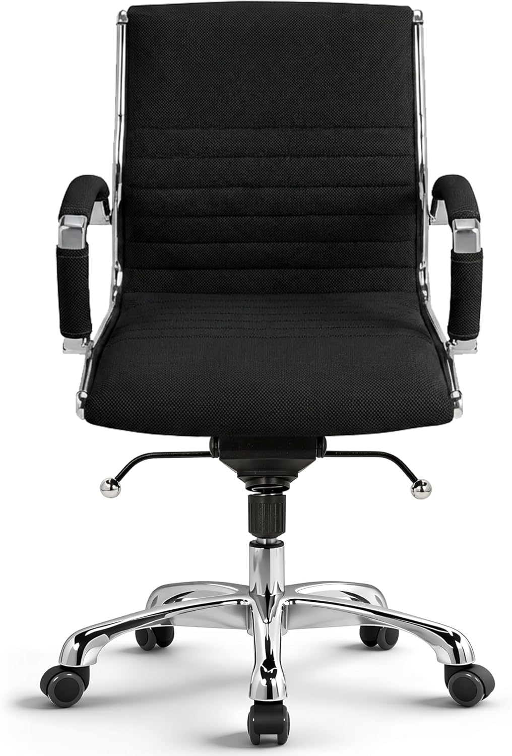 VERSEE Premium Stoff Bürostuhl Montreal in Schwarz - Ergonomischer Designstuhl für Büro und Home-Off