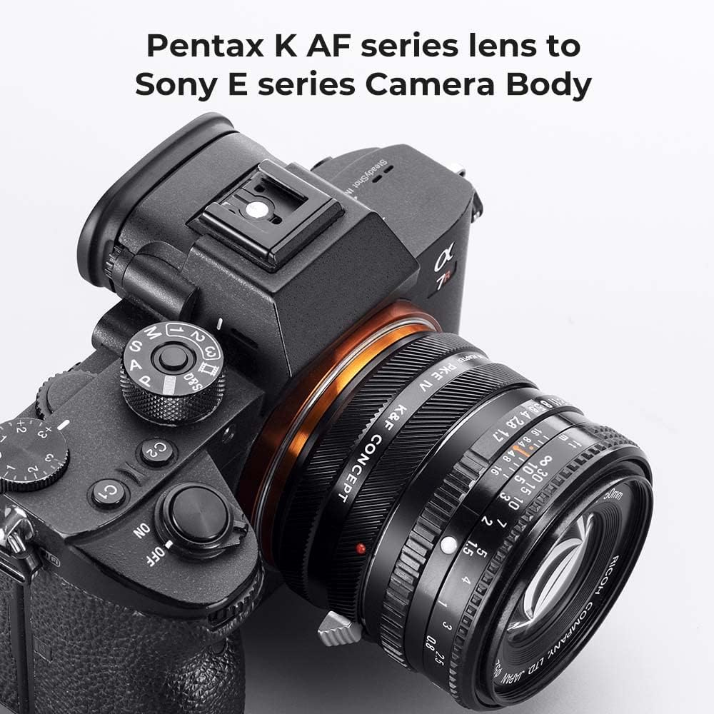K&amp;F Concept Pentax K-NEX IV PRO Objektivadapter Manueller Fokus Kompatibel mit Objektiven der Pentax