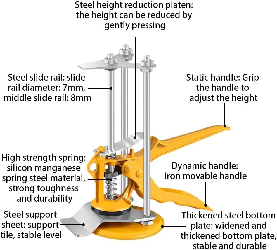 Geoyien Höhenversteller für Fliesen, Präzisions-Locator, Handheld Jack, robust und langlebig, geeign