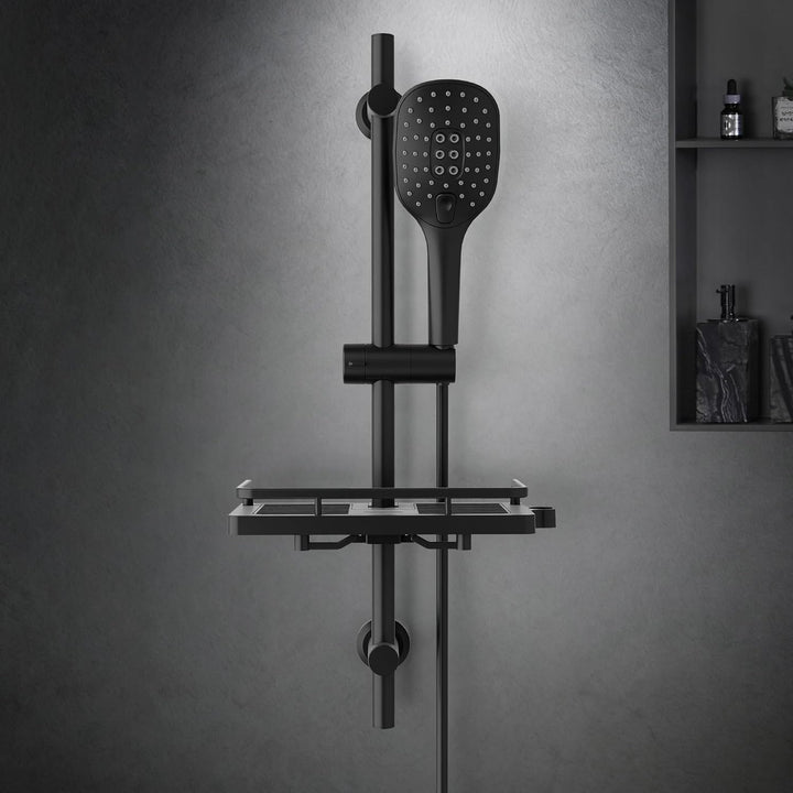 Görbach Duschset Rail Shower kit Handbrause Duschstange Duschablage/Seifenschale Handbrauseschlauch
