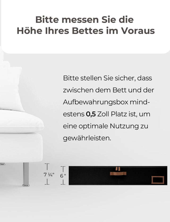 StorageWorks Unterbett Aufbewahrungsbox, grosse Unterbett Aufbewahrung mit Reissverschlüssen, Premiu