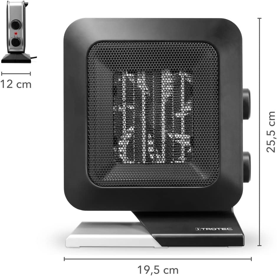 TROTEC Keramik Heizlüfter TFC 13 E – Heizleistung 700 W / 1400 W – Elektroheizung mit Thermostat, Ra