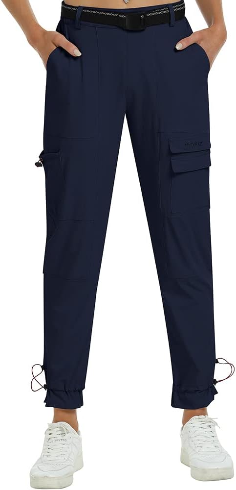 MoFiz Wanderhose Damen Leichte Cargohose Atmungsaktiv Trekkinghose Workout Wasserdicht Winddicht Cas