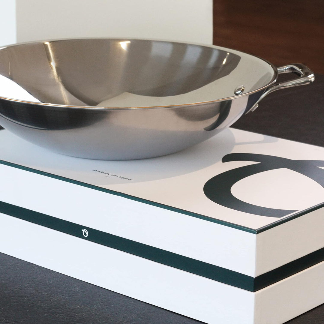 Olav Olavson® Wok Kupferpfanne mit Antihaftbeschichtung aus 5-Schicht-Material, induktions- und spül