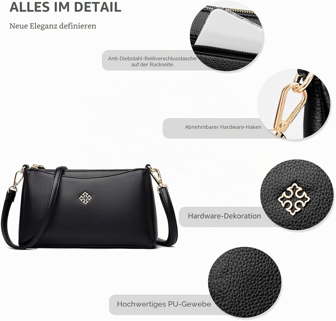 NICOLE &amp; DORIS Handtasche Damen Klein Umhängetasche Multifunktionale Handy Tasche Schultertaschen PU