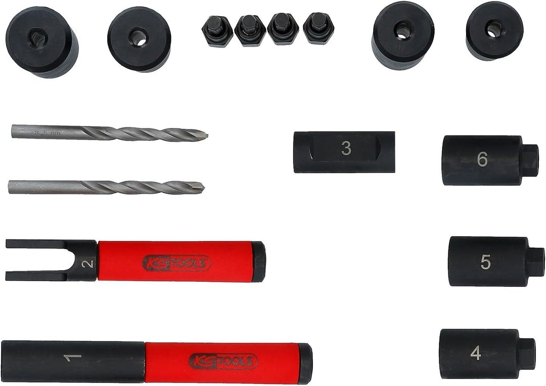 KS Tools 913.1484 Felgenschloss-Ausbohr-Satz, 16-tlg
