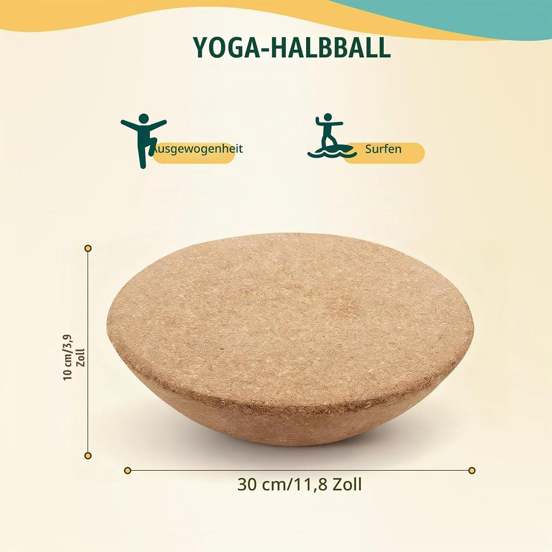 Nastopee Balance Board Kork Halbkugel,Pures Surf-Feeling &amp; Ganzkörpertraining,Halbkugel Balance Ball
