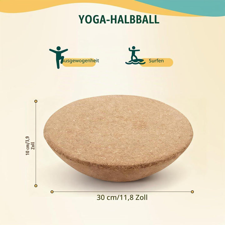 Nastopee Balance Board Kork Halbkugel,Pures Surf-Feeling &amp; Ganzkörpertraining,Halbkugel Balance Ball