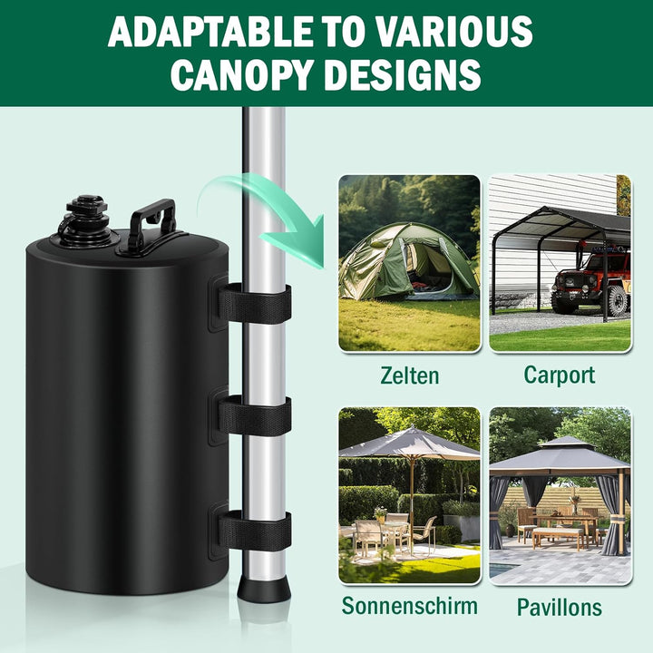 MRWiZMS Pavillon 4er Set Standfuss Sandsäcke Pavillonstandfüsse, mit Wasser befüllbar,Gewichte für P