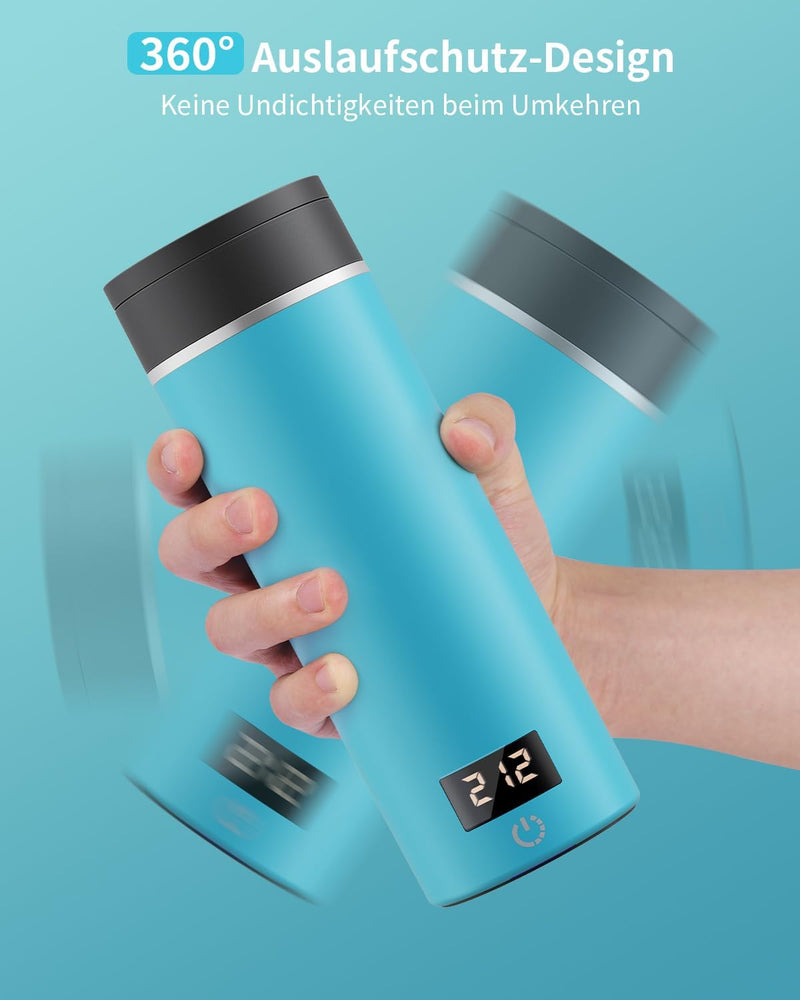 AIRMSEN Wasserkocher Klein mit 6 Temperatureinstellung, 500ml Mini Elektrischer Wasserkocher mit SUS