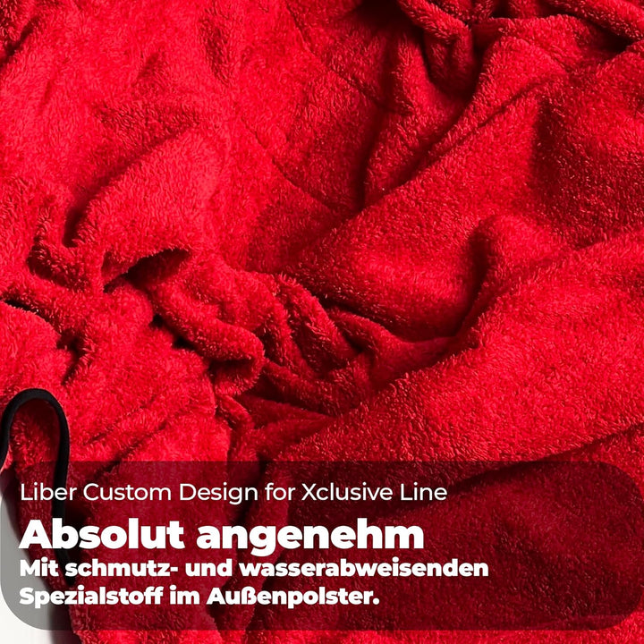 2-in-1 Sofadecke & Kissen rot - Kuscheldecke 130×190 cm, gefaltet als Kissen 45×40 cm, Plüschdecke a
