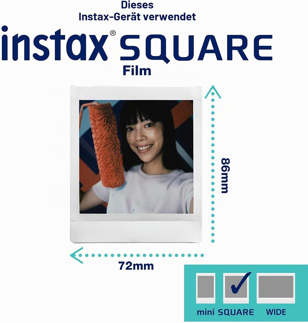 Fujifilm Instax Square Sq1 62 X 62 Mm Blue, 16672142